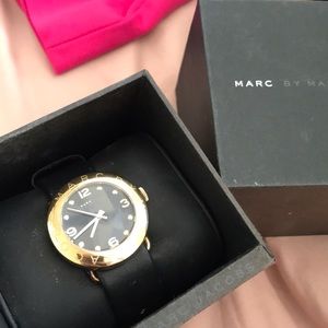 Marc by Marc Jacobs Black/Gold Leather Watch
